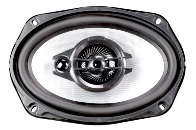 CMC69G1 6x9-inch coaxial car speaker with 60W RMS power, 1” woofer voice coil, 0.75” tweeter, 40Hz–20kHz frequency response, and 89.8dB sensitivity – front view.