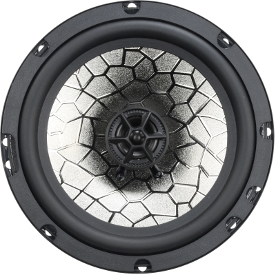 CMC6G3 6.5-inch coaxial car speaker with 40W RMS power, 63Hz–20kHz frequency response, 87.6dB sensitivity, 1-inch woofer voice coil, and 0.5-inch PEI dome tweeter.