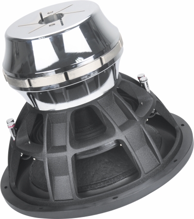 SP15GN 15-inch subwoofer with 3000W RMS power, 4-inch voice coil, dual D1/D2 impedance and wide 35Hz–300Hz response.