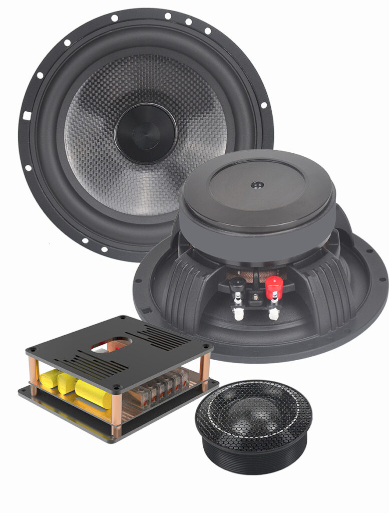 CMP652 6.5-Inch High-Performance Component Speaker Set with Carbon Fiber Cone Woofer, Precision Tweeter, and Open-Frame 2-Way Crossover – 150W RMS, 4 Ohms