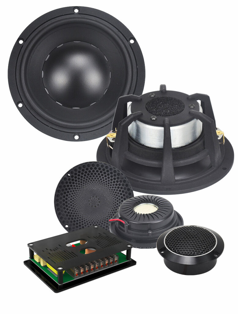 CMP653 3-Way Component Car Speaker System Featuring 6.5" Woofer, Midrange Driver, and Tweeter – 180W RMS, High-Fidelity Audio Performance with 4-Ohm Impedance