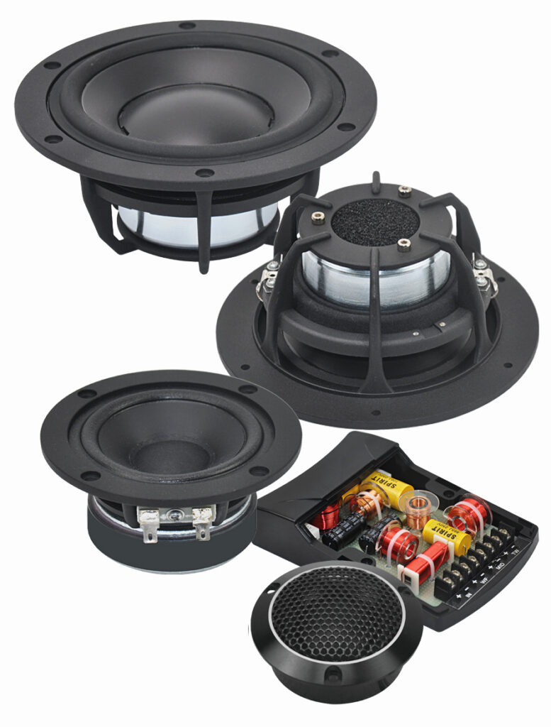 CMP653G 3-Way Component Speaker System – 6.5" Woofer with 2.5" Voice Coil, Midrange Driver, Silk Dome Tweeter, and Crossover – 100W RMS, Wide 55Hz–30kHz Frequency Response