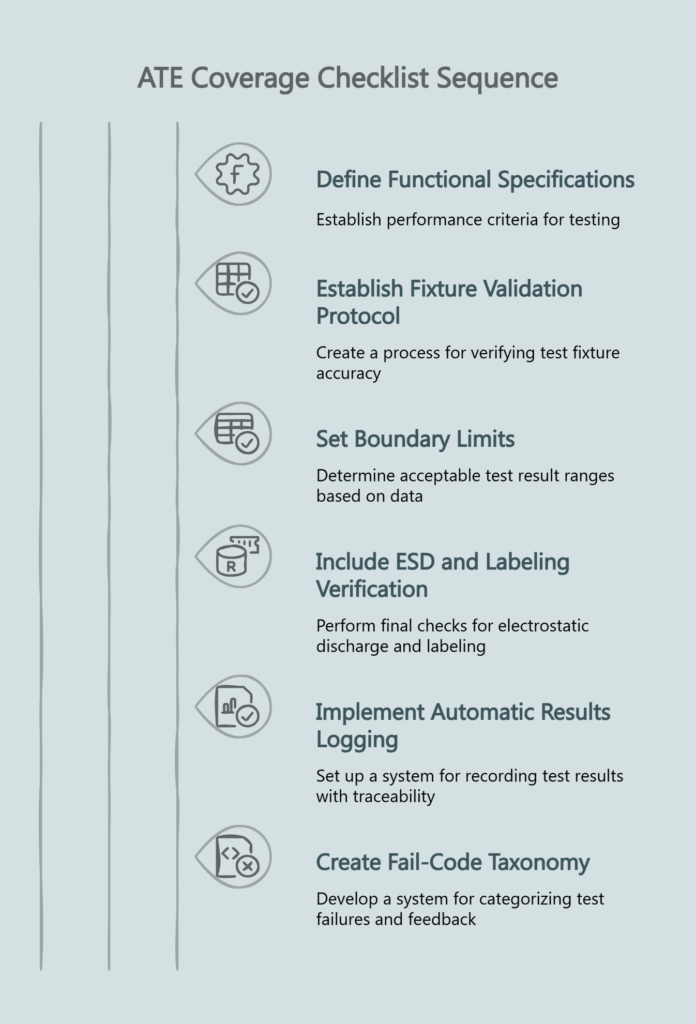 Automated test equipment checklist.